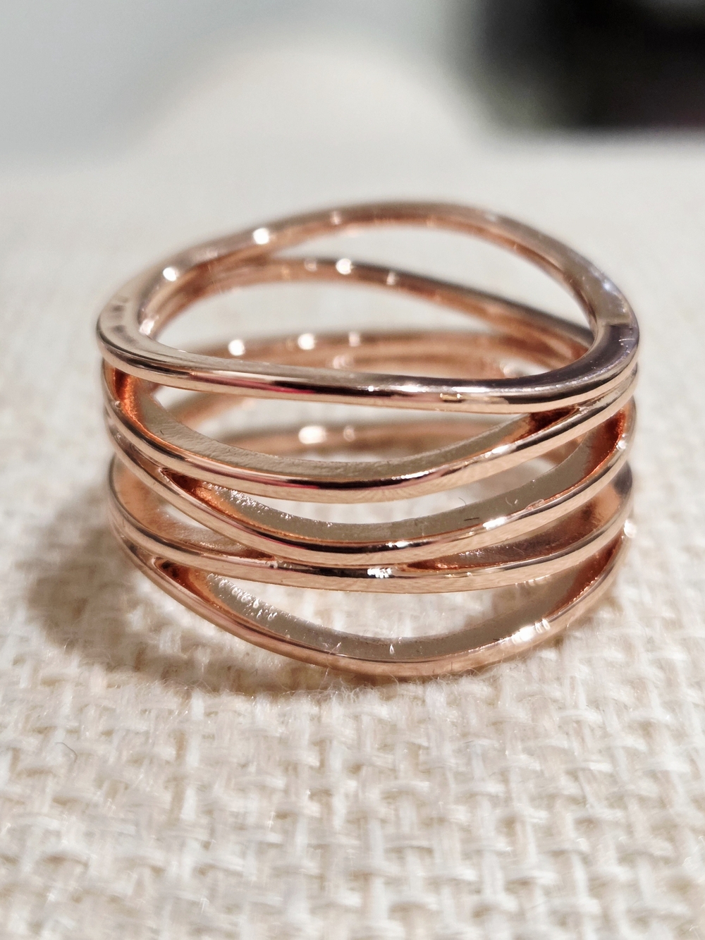 Rose Gold Multi-Band Stacked Ring - Women's Fashion Jewelry~Size 9